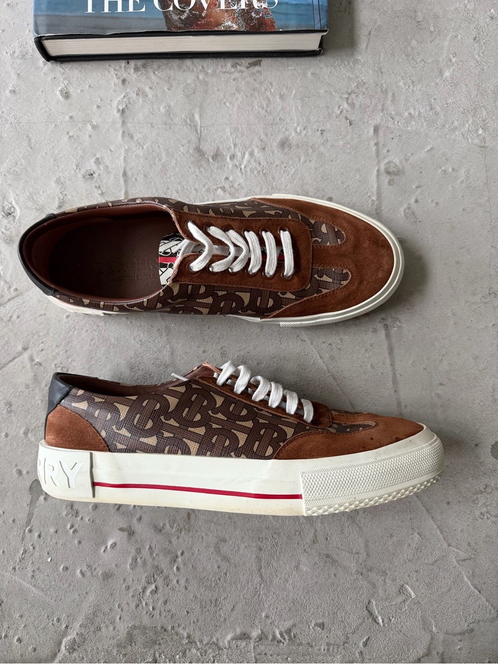 Burberry Brown TB Monogram Low-Top Sneaker size 40 or 7 US - Picture 3 of 8
